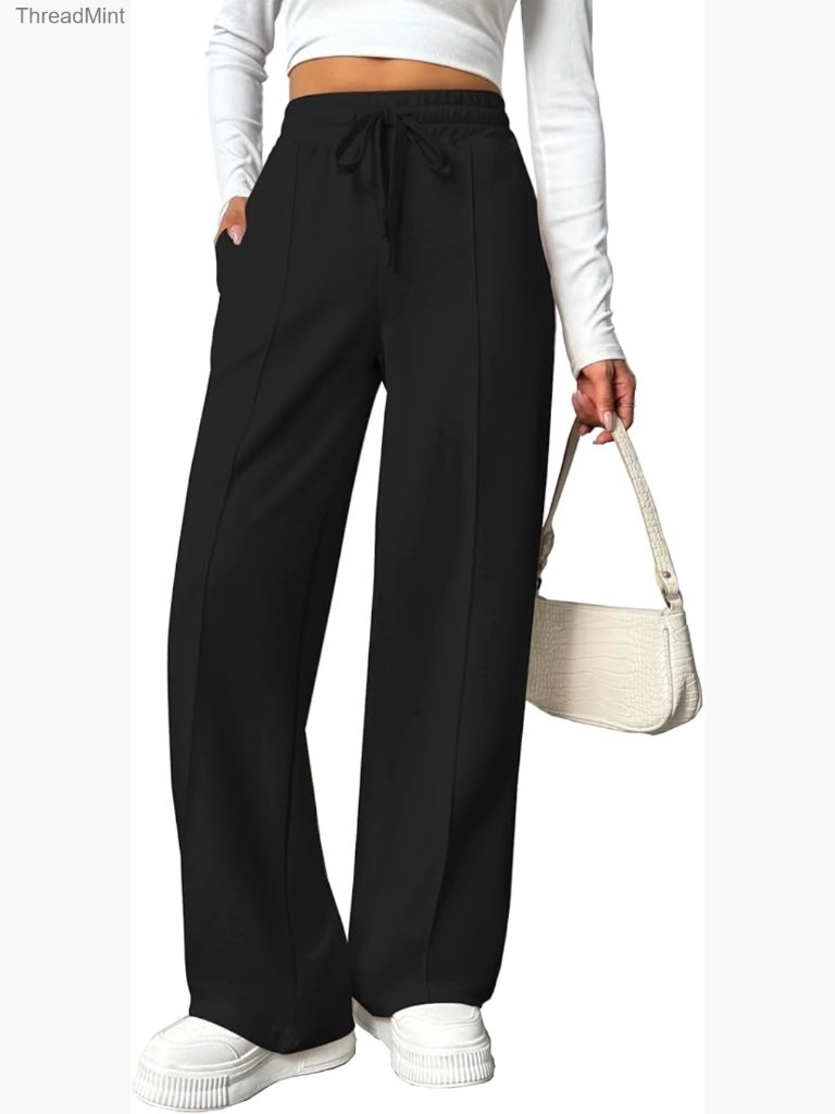 Wide Leg Sweatpants High Waisted Baggy With Pockets